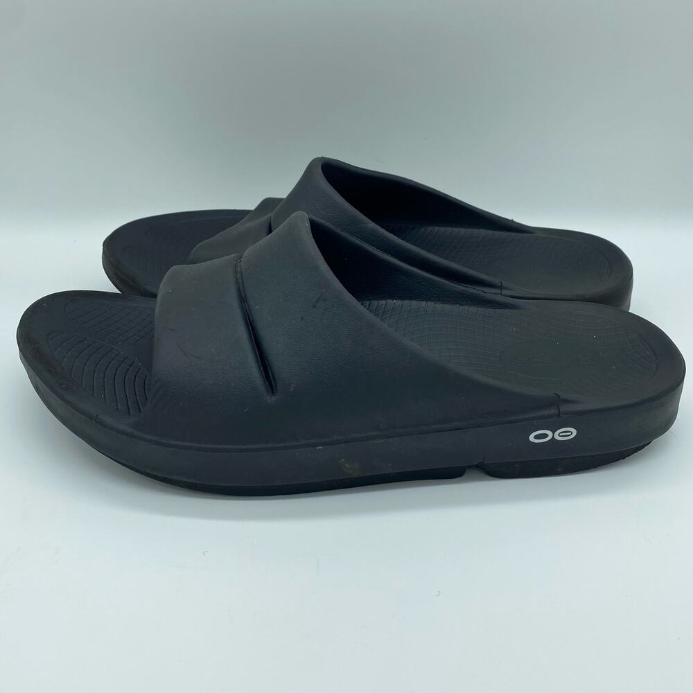 Oofos Black Rubber Slide Sandals Comfort Shoes Orthopedic Slip-on Men's size 10 - Picture 3 of 8